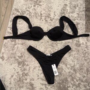 WeWoreWhat Classic Black Bikini Set